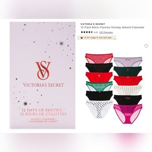 Victoria's Secret 12 Pack Bikini Panties Holiday Advent Calender RARE LARGE